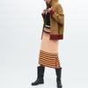 Uniqlo X Marni Collaboration Wool Blend Striped Knit Skirt Women Skirts Dark-Brown 457962-38