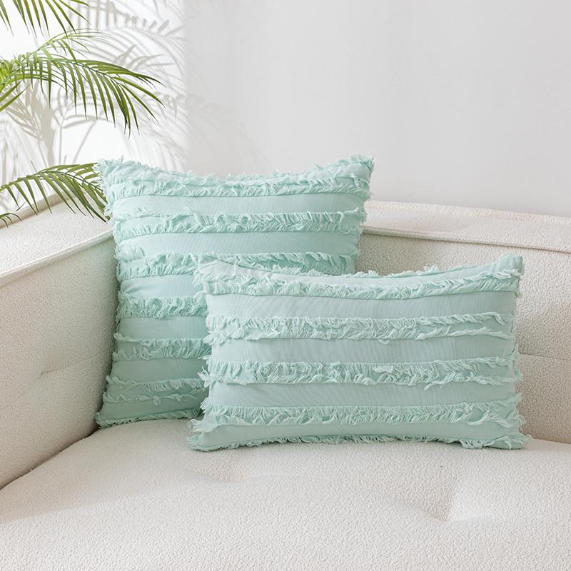 Bohemian Style Cotton And Linen Pillowcase Pillow Without Core Cut Flower Tassel Sofa Cushion Cover