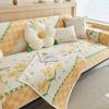 Summer Living Room Flower Print Anti-slip Furniture Protection Ice Silk Funda Sofa Cushion Cover Slipcover