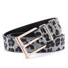 Metal Buckle Leopard Print Belt Y2K Punk Waistband Fashion PU Leather Waist Belt  Female/Girls