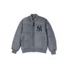 X MLB Collaboration Simple Embroidered Logo Woven Pilot Long Sleeve Zipper Cotton Jacket Men Jackets Gray 13338674