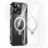 For Apple 15promax Rotating Magnetic Fulcrum Case 13 Suitable for 14 Simple for Iphone16 Transparent Bracket Mobile Phone Case