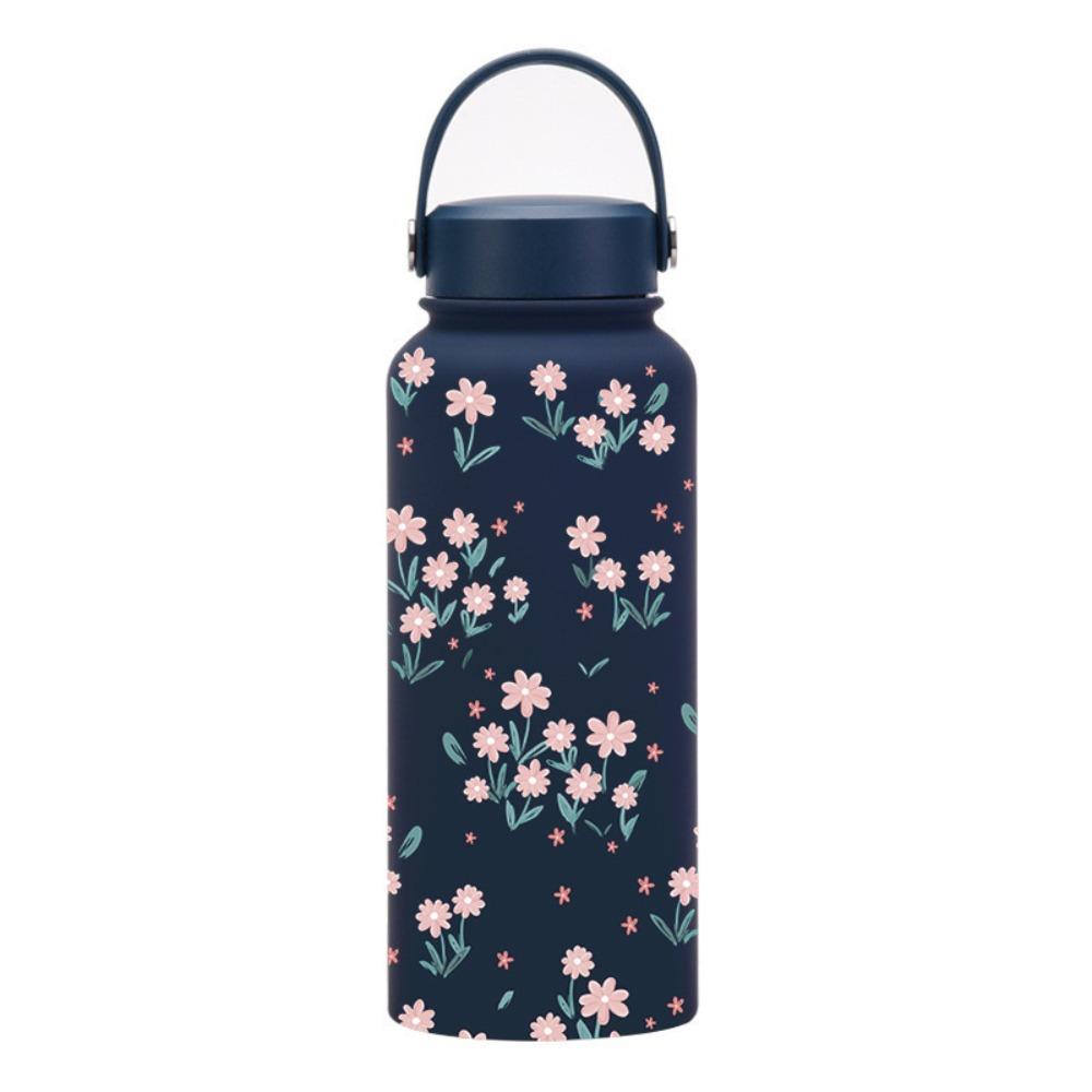

Thickened Sports Water Bottle 1000ml Printed Cup Stainless Steel Insulated Bottle For Girls 2