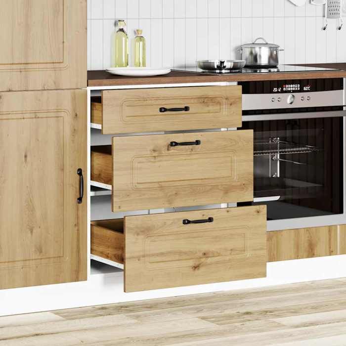 VidaXL Kitchen Cabinet Kalmar Artisan Oak Engineered Wood, Sink Cabinet, Kitchen Cabinet with Drawer, Cabinet 854288