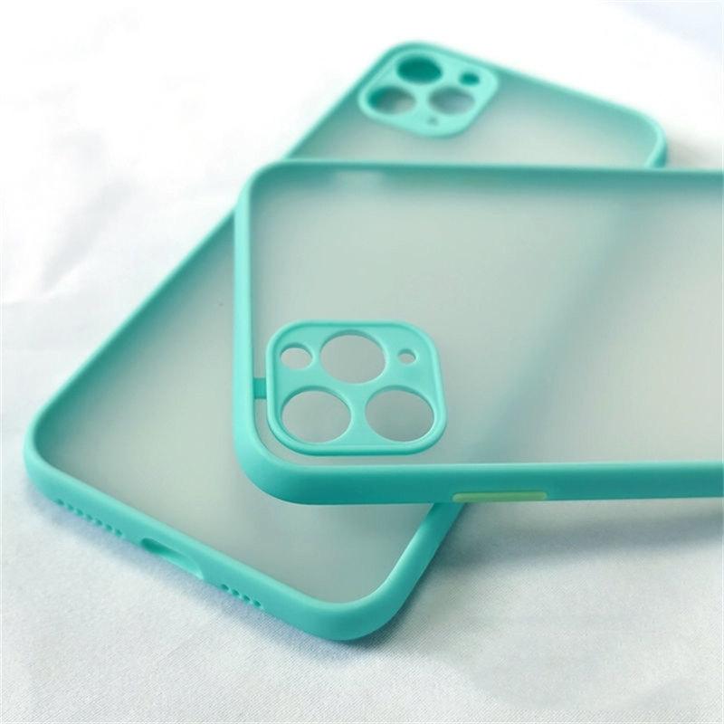 

Защитная пленка для объектива, противоударный матовый прозрачный жесткий чехол для iPhone 14 13 Pro Max 12 11 MiNi XR XS X 7 8 Plus SE, роскошный мягкий чехол iPhone 11 светло-зеленый