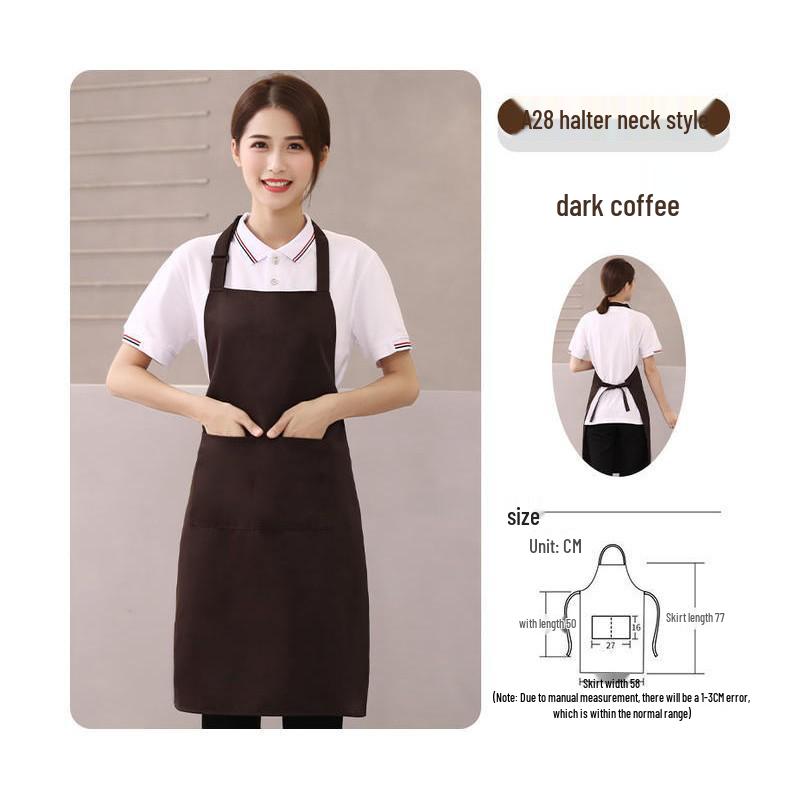 Custom Logo Waterproof Stain-resistant Solid Color Waist Apron for Kitchen and Work