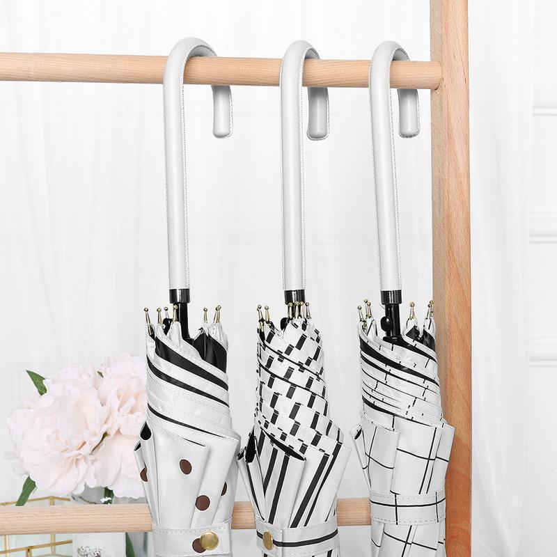 Japanese small fresh 8 bone vinyl straight rod umbrella long handle umbrella simple retro advertisement