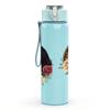 1PC Rose Horseshoe Wreath Pattern 750ml Color Plastic Sports Water Bottle Leakproof Flip Straw Lid Suitable for Sports Office Home Use