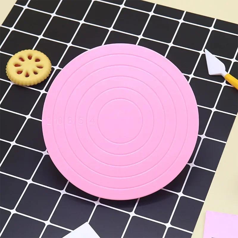 

Cake Turntable Baking Decoration Table Mini Turntable Student Teaching Small Turntable рожевий