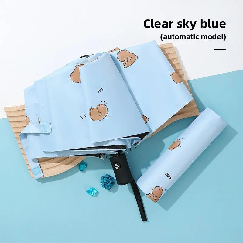 

Мультяшный Автоматический Открытие Закрытие 3-Складной Зонт Защита от УФ-лучей Компактный Унисекс Дорожный Солнцезащитный Дождевой Двойного Использования IRON&8K