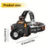 Rechargeable LED Headlights 3 Lighting Modes Adjustable Focal Length USB Suitable for Camping, Hunting, Fishing, Hiking, and Outdoor Exploration