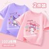 2pcs/pack Sanrio Summer Baby Girls Clothes Children Kuromi Printed Short Sleeve T-shirts Kid Cotton Cartoon Breathable Soft Top