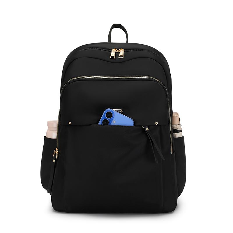 Mochila de Nylon Repelente à Água de Grande Capacidade Mochila Multifuncional Feminina