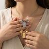 Fashionable Gold Plated Coconut Tree Necklace Stainless Steel Chain With Floral Accent Jewelry For Daily Wear