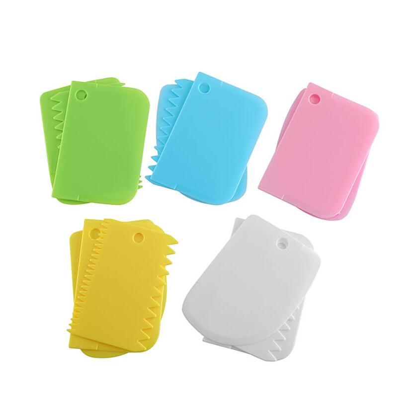 3PCS/Lot Dough Cake Cutter Slicer Spatula for Cake Cream Scraper Pasty Cutters Scraper Irregular Teeth Edge DIY Smoother