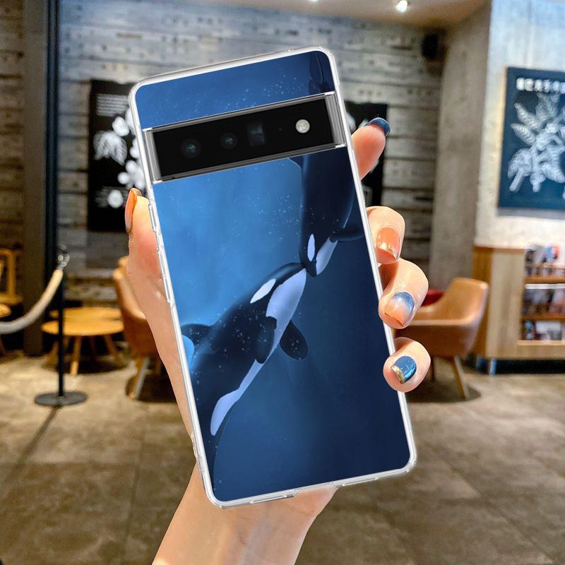 Orca Ocean Lovely Killer Whale Phone Case For Google Pixel 9 Pro XL 8 7 6 Pro 8A 7A 6A 5 4 5A 4A 3A XL 5G Soft TPU Clear Cover
