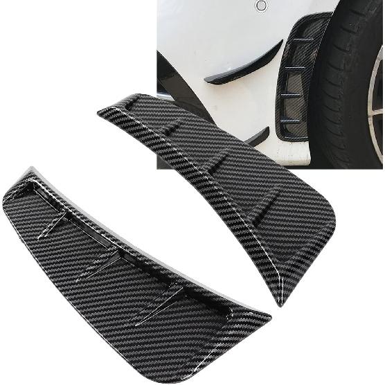Car Fender Air Vent Trim Cover, Side Air Vent Trim, Pair Front Bumper Side Air Vent Trim Exterior Carbon Fiber Style Universal Decoration