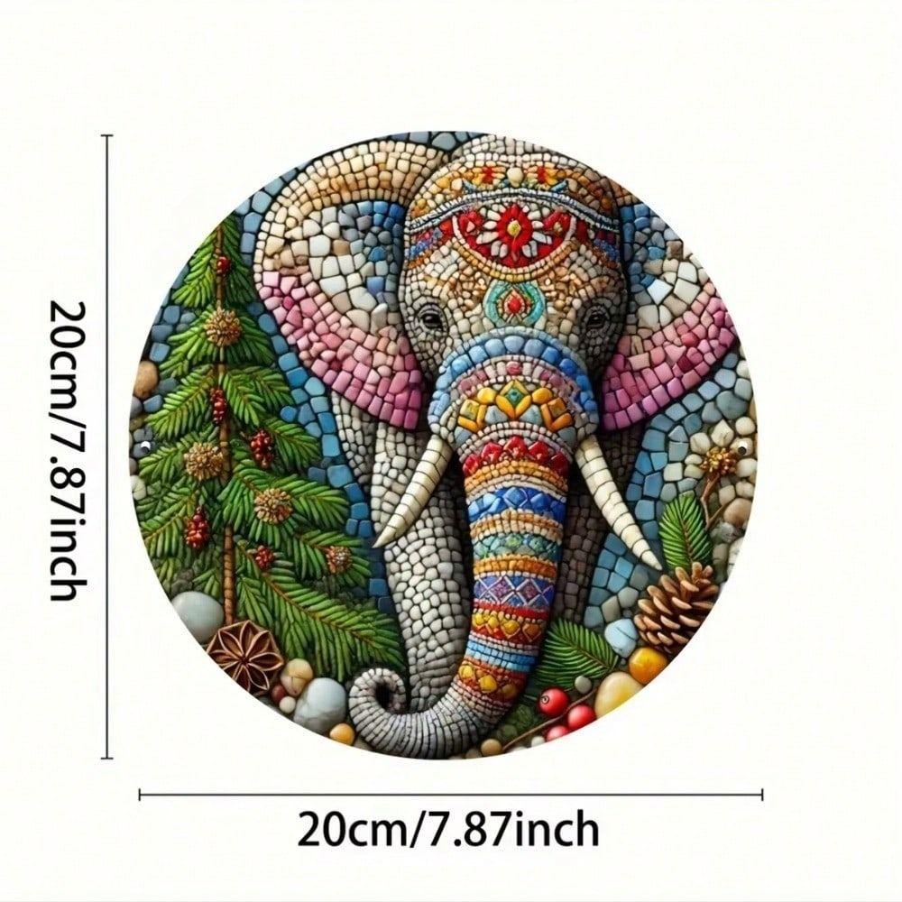 Hand Painted Tin Art Metal Wall Decor 20x20cm Folk Traditional Painting