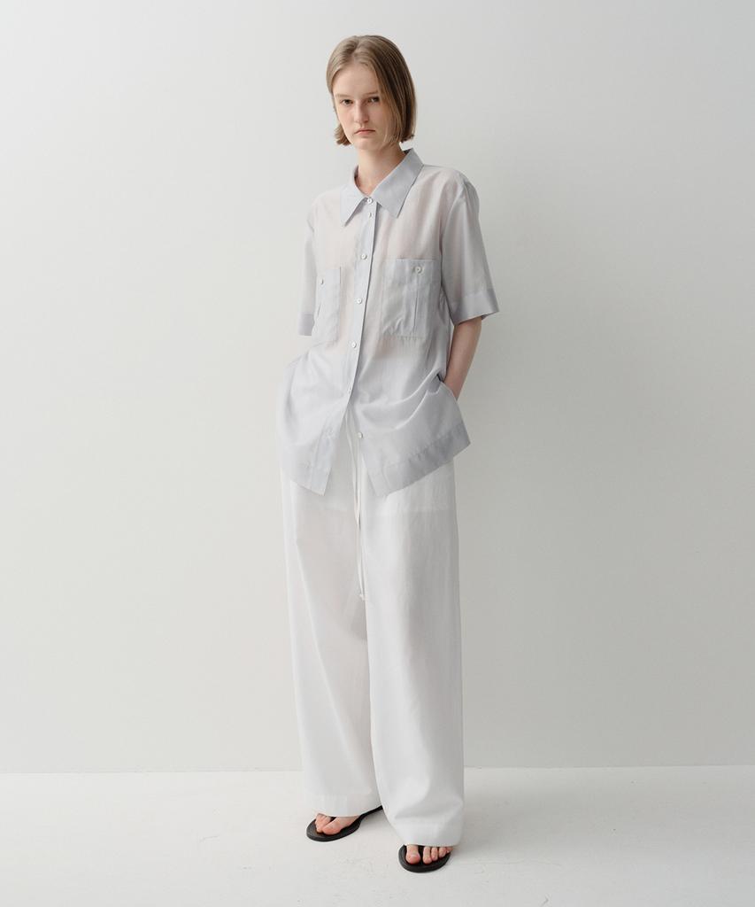 Ia Luse Sheer Pocket Shirt (Pale Blue)