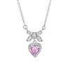 Korean Style Bowknot Heart Necklace: Diamond-Studded, Sweet, Versatile, High-End Women's Jewelry