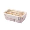 Leak-Resistant Bento Box for Men and Women, 850ml, Made with Straw Fiber, Easy To Wash, Includes Cutlery, Perfect for Commuting To Work or School (Whe