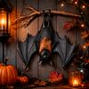 Iron Halloween Bat Decoration Simulation Animal Bat Pendant Bat Decorative Plate  Garden Decoration