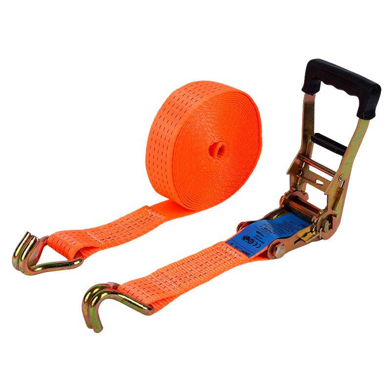 Double Hook 3-Ton Rubber-Coated Steel Frame Polyester Bundling Strap Tightener