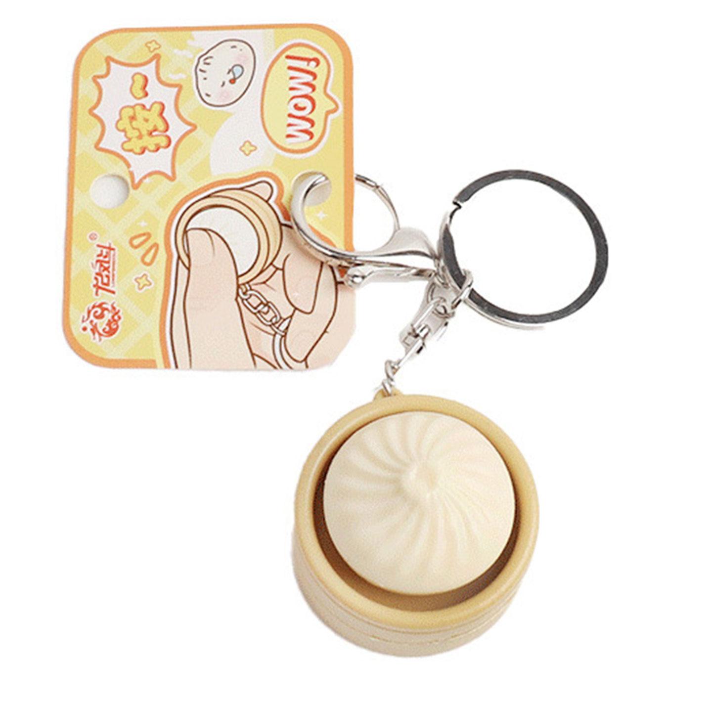 

Fun Stress Relief Keychain Button Simulation Steamed Buns Creative Children S Toy Office Prank Toy Suitable For All Ages
