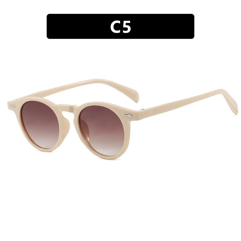 Круглая оправа Рисовый гвоздь Антисиние очки Модный Цветные блокирующие Плоское зеркало Маленькая круглая оправа Модные Ретро Леопардовые очки