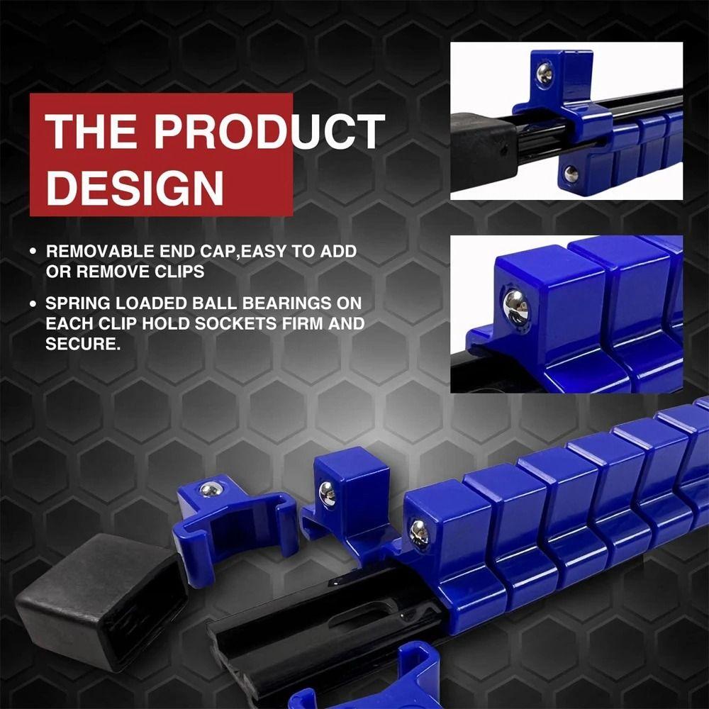 1/4Inch 3/8Inch 1/2Inch Socket Rack Large Capacity Socket Storage Rack Socket Clip Rail Holder
