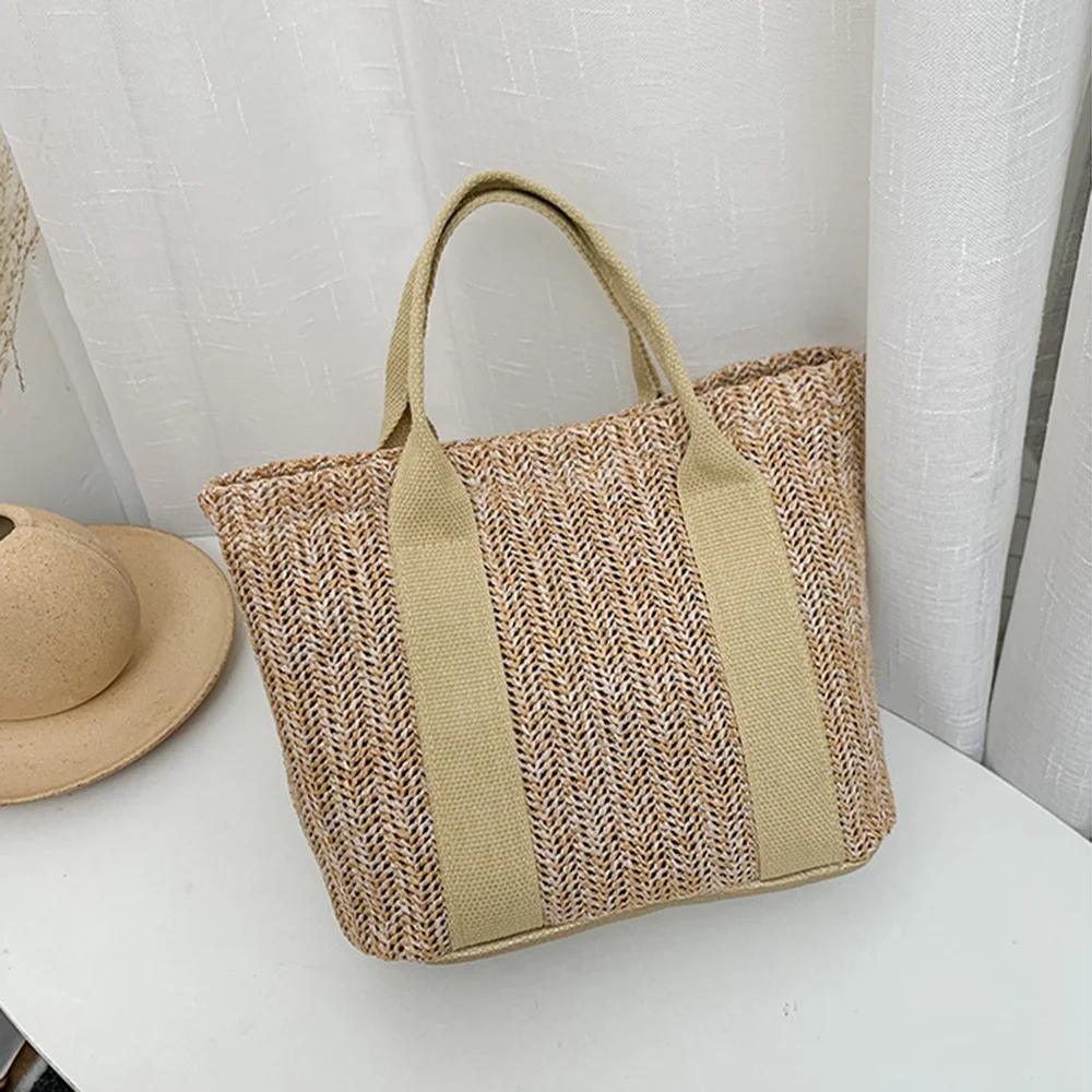 

Summer Boho Wicker Handbag Tote Bag for Women Straw Woven Summer Rattan Basket Toiletry Storage Box Beach Bags