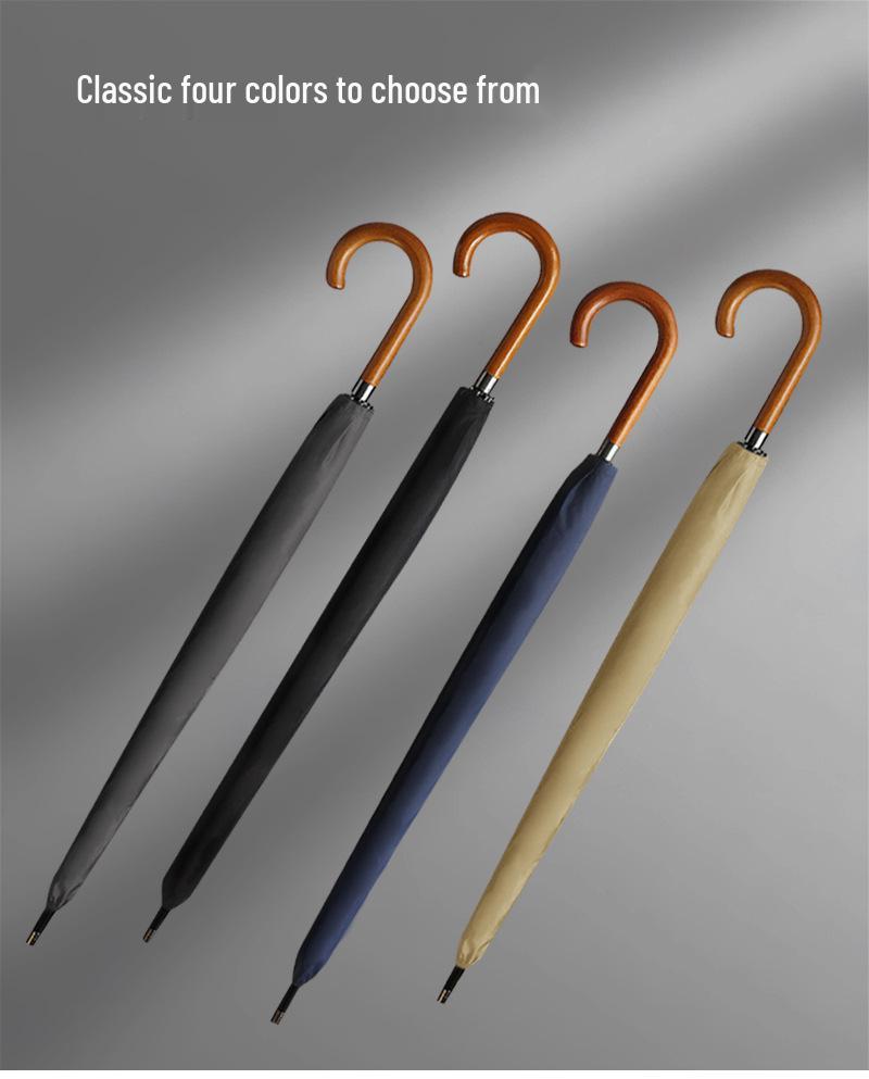 PARACHASE Retro Pánský Velký Minimalistický Deštník - Trendy Dvouosobový Deštník s Dlouhou Rukojetí a Automatickým Otevíráním