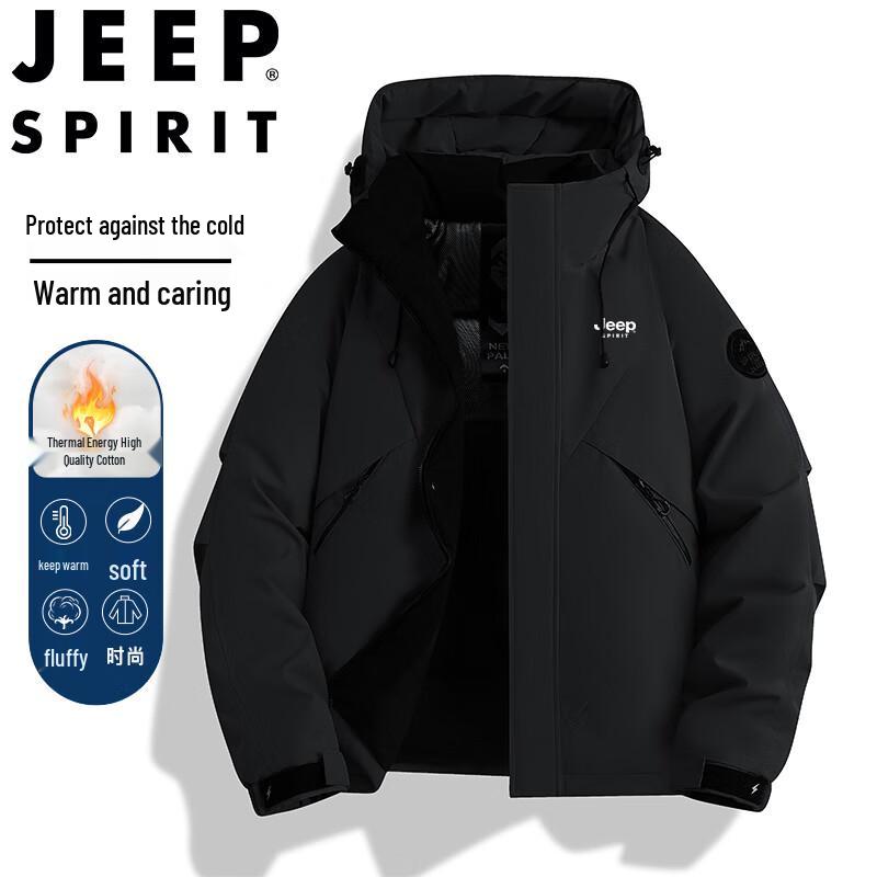 JEEP SPIRIT Men's Hooded Waterproof Winter Padded Jacket