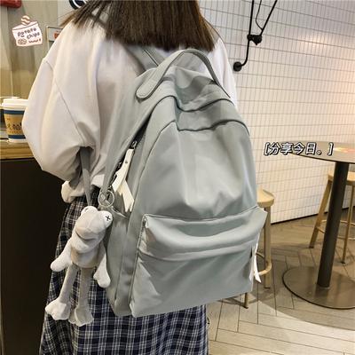 Winter Neuer Koreanischer Stil Einfarbiger Nylon-Rucksack Einfacher Lässiger Unisex-Rucksack