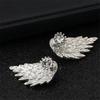 Fashion Angel Wings Diamond Stud Earrings Gothic Cool Jewelry Alloy Retro Zircon Eardrop Girls Gift