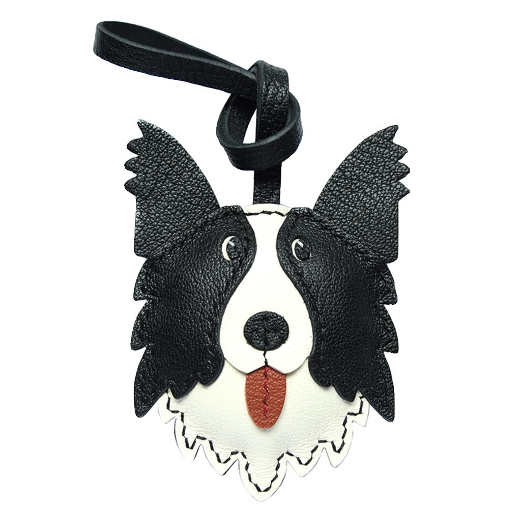 Edge Collie Leather Handmade Car Key Pendant Bag Pendant Pendant Pet Dog Dog Bag Hanging Gift Keychain