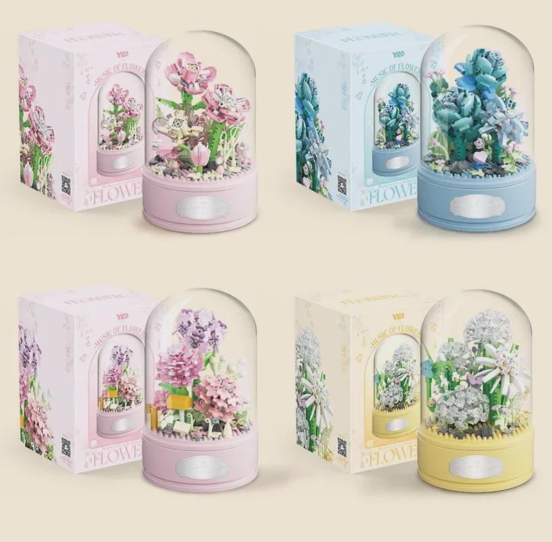 Eternal Rose Music Box Bouquet: Adult Assembled Valentine's Day Gift and Desktop Ornament