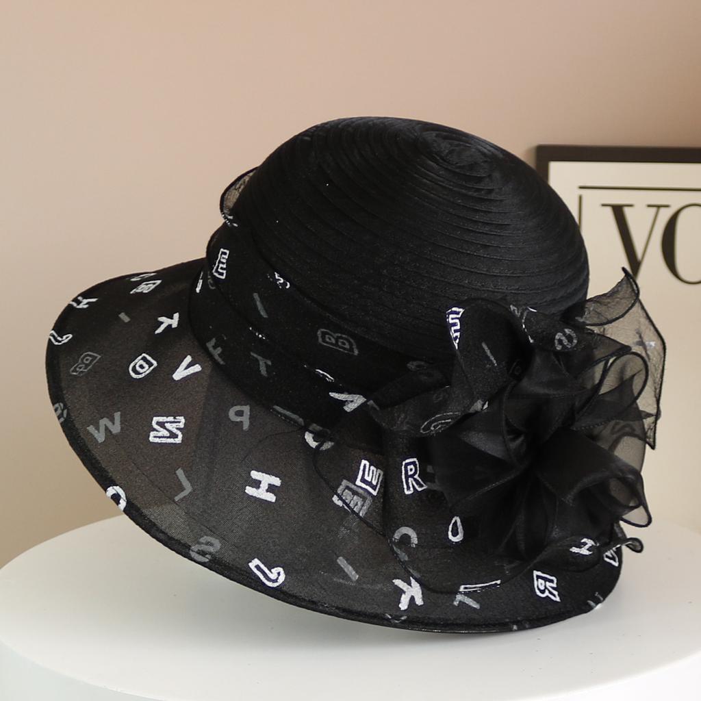 New Fashion Ladies Fascinators Millinery Church Hat Elegant Bow Wide Brim Bucket Hats Kentucky Derby Fedora Women Summer Sun Cap