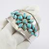Natural Turquoise Cuff Bracelet, Statement Cuff Bangle, 925 Sterling Silver Handmade Cuff, Boho Statement Bracelet, Wedding Bracelet
