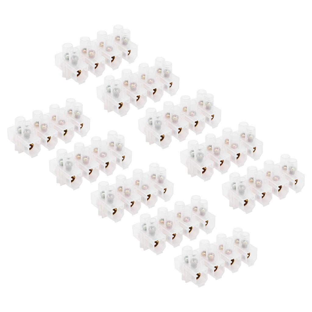 50Pcs Terminal Block Strip ThroughType FlameRetardant Wire Connector 60A Industrial Supplies