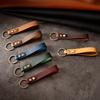 Neuer Klassischer Vintage Rindsleder Schlüsselanhänger Herren Persönlichkeit Mode Leder Auto Schlüsselring K5057