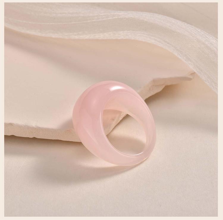 Harzringe, Breite Dicke Kuppel Knöchel Finger Stapelbare Gelenkringe für Damen, Retro Acryl Transparent Vintage Schmuck