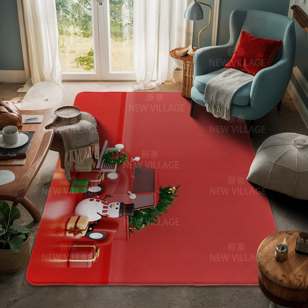 House Entrance Carpet Home Door Mat Living Room Bath Foot Bathroom Non-slip Water Absorption Rugs Bath Merry Christmas Winter