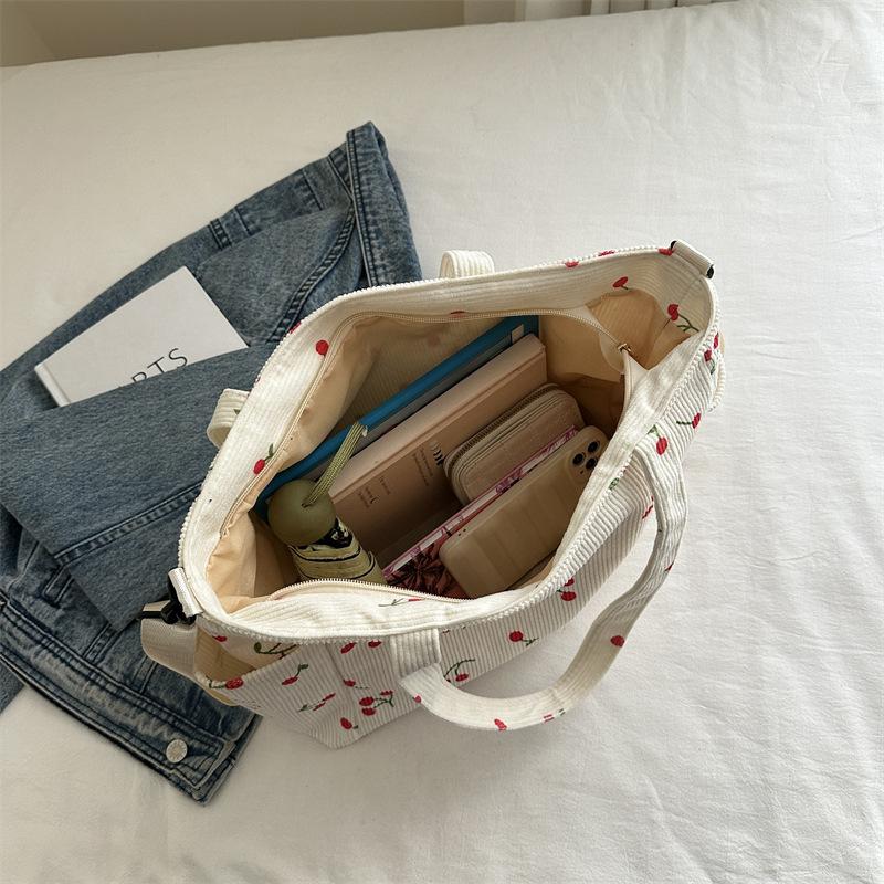 Corduroy Print Stylish & Elegant Large Capacity Handheld Tote Shoulder Bag for Women - New Arrival Versatile