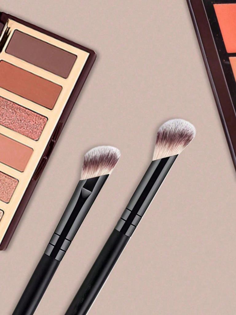 4pcs Professional Dual-Ended Makeup Brush Set - Includes Foundation Brush, Contour Brush, Blush Brush, Powder Brush, Eyeshadow Brush, Concealer Brush