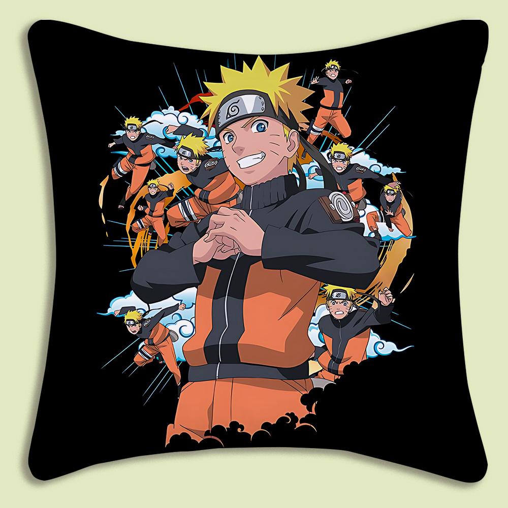 Hot Cartoon Anime Cool NNARUTOS Pillow Covers Cartoon Sofa Decorative Home Doublesided Printing Short Plush Cute Cushion Cover
