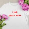 Ja Aber Nein Französisches Letter Print T-Shirt Minimalistischer Stil Lässiges Kurzarm Rundhals Grafik-T-Shirt Mode Unisex Kleidung