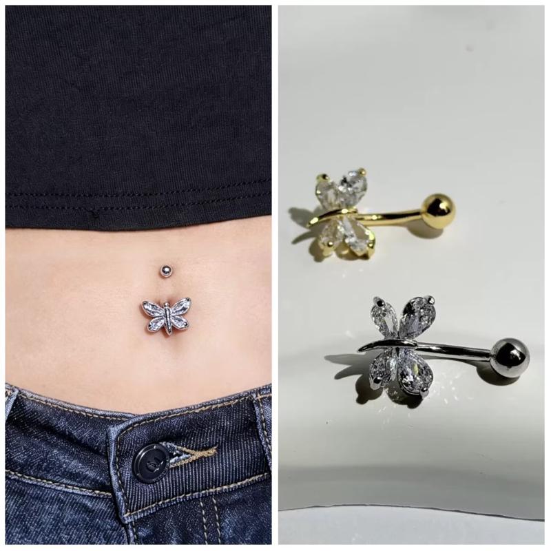 Dragonfly Butterfly Belly Button Ring Navel Piercing Sexy Belly Rings Body Piercing Navel Rings Body Jewelry For Women Girls