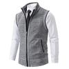 Gilet Maglione Senza Maniche Lavorato a Maglia da Uomo Lana Velluto Cardigan con Cerniera Collo Reversibile Pullover Maglione a Collo Alto Cappotto Maglia Gilet Maglia