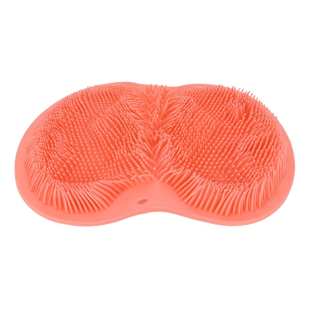Shower Foot Scrubber Silicone Skid Resistance Shower Foot Massager Mat with Strong Suction Cups for Men Women Red